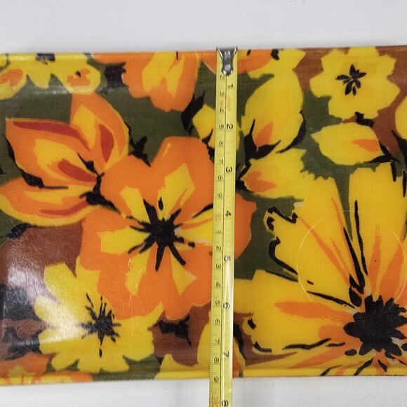 Flower Power 1960’s Fiberglass Serving Trays Quaker Fashion Fair Trinket Tray - Picture 5 of 7